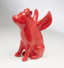 AA Importing Sitting Pig With Wings, Red Finish Main image