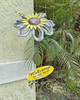 Set of 2 White Yellow Honey Bee Sunflower Garden Stake Welcome Sign Yard Decor Additional image