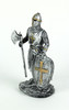 Templar Knight in Armor Wielding Battle Axe and Sword Statue Additional image