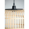 Mid-Century Modern Style Squatty Round Bamboo Wooden Pendant Lamp Additional image