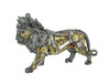 Mechanical Steampunk Cyborg African Lion Statue Main image