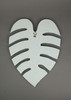 15 Inch White Tropical Leaf Hand Carved Wood Wall Hanging Additional image