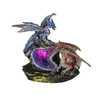 Blue and Burgundy Battle Dragons Gothic Color Changing LED Geode Statue Main image