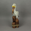 Hand Carved / Painted Wooden Pelican On Piling Statue 21 Inches High Additional image