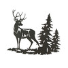 Rustic Brown Laser Cut Metal Deer Wall Hanging 28 Inches Long Buck Stag Main image