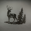 Rustic Brown Laser Cut Metal Deer Wall Hanging 28 Inches Long Buck Stag Additional image