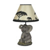 Kenya's Glow African Elephant Sculptural Table Lamp w/Decorative Shade Additional image