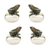 Set of 4 Rhinestone Encrusted Metal Green Frog Napkin Rings Main image