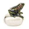 Set of 4 Rhinestone Encrusted Metal Green Frog Napkin Rings Additional image