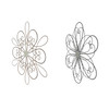 30 Inch Rustic Wood Metal Flower Sculpture Wall Hanging Art Home Decor Set Of 2 Additional image