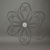 30 Inch Rustic Wood Metal Flower Sculpture Wall Hanging Art Home Decor Set Of 2 Additional image