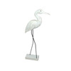 Hand Carved Wood and Metal White Egret Bird Statue 21 Inches High Coastal Decor Additional image
