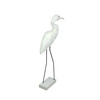 Hand Carved Wood and Metal White Egret Bird Statue 21 Inches High Coastal Decor Additional image