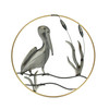 Hand-Painted Metal Pelican Open Work Wall Hanging 24 Inch Diameter Coastal Decor Additional image