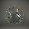 Hand-Painted Metal Pelican Open Work Wall Hanging 24 Inch Diameter Coastal Decor Additional image