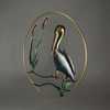 Hand-Painted Metal Pelican Open Work Wall Hanging 24 Inch Diameter Coastal Decor Additional image