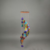 Dyed Capiz Shell 26 Inch Long Spiral Wind Chime Rainbow Colors Garden Patio Additional image