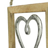 Set of 3 Wood Framed Open Work Metal Heart Wall Hangings W/ Rope Hangers Additional image