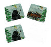 Set of 3 Lodge Black Bear and Moose Square Art Glass Plates Main image Set of 3 Lodge Black Bear and Moose Square Art Glass Plates Main image