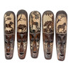 Set of 5 African Animal Hand Carved Wooden Wall Masks Main image
