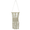 Hand Tied Macrame Bohemian Style Wall Pocket 27 Inches High Boho Decor Main image