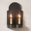Irvins Country Tinware Hanover Double Wall Sconce in Kettle Black Additional image