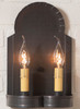 Irvins Country Tinware Hanover Double Wall Sconce in Kettle Black Additional image