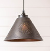 Irvins Country Tinware Barrington Swag Kitchen Pendant In Kettle Black finish 10 Inches High Additional image