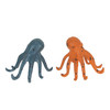 Set of 2 Weathered Cast Iron Octopus Tabletop Statues Blue and Coral Additional image