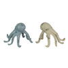 Set of 2 Weathered Cast Iron Octopus Tabletop Statues Light Blue and White Additional image