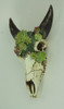Aged Bull Skull with Succulent Plants Hanging Statue Additional image