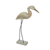 20 Inch Hand Carved White Washed Wood Bird Statue Home Coastal Decor Sculpture Additional image