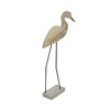 20 Inch Hand Carved White Washed Wood Bird Statue Home Coastal Decor Sculpture Additional image