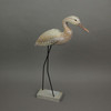 20 Inch Hand Carved White Washed Wood Bird Statue Home Coastal Decor Sculpture Additional image