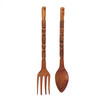 30 Inch Carved Tiki Spoon & Fork Wooden Wall Decor Utensil Set Additional image