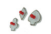Set of 3 Galvanized Zinc Finish Playing Card Suit Cookie Cutter Wall Hooks Additional image
