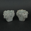 Set of 2 Pucker Up Concrete Head Kissing Face Mini Decorative Planter Pots 3.75 Inches Tall Additional image