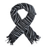 Black / White Zebra Stripe Scarf Shawl Fringed Main image