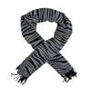 Black / White Zebra Stripe Scarf Shawl Fringed Additional image