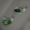 Set of 2 Galvanized Metal Bird Wall Pocket Planter Rustic Decorative Plant Vases Additional image