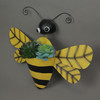 Black & Yellow Metal Bumble Bee Wall Pocket Planter Rustic Decorative Plant Vase Additional image