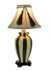 Vertical Striped Small Ceramic Table Lamp with Tassel Shade Main image