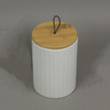 6 In White Ceramic Jar With Wood Lid Decorative Kitchen Counter Canister Storage Additional image