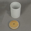 6 In White Ceramic Jar With Wood Lid Decorative Kitchen Counter Canister Storage Additional image