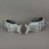 Galvanized Metal Fish Planter Home Garden Plant Decorative Flower Pot Set of 2 Additional image