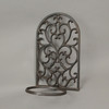 Brown Cast Iron Arch Wall Hanging Flower Pot Holder Mounted Planter Ring Set of 2 Additional image