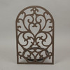 Brown Cast Iron Arch Wall Hanging Flower Pot Holder Mounted Planter Ring Set of 2 Additional image