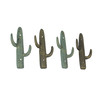 Verdigris Bronze Cast Iron Cactus Wall Hook Key Towel Coat Hanger Decor Set of 4 Main image