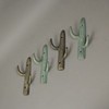 Verdigris Bronze Cast Iron Cactus Wall Hook Key Towel Coat Hanger Decor Set of 4 Additional image