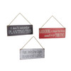 Set of 3 Red Black White Metal Rustic Hanging Garden Signs Outdoor Home Decor Main image